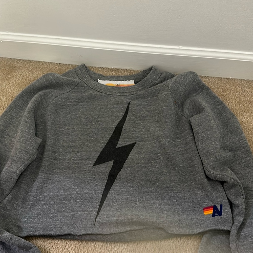 Aviator cropped crewneck